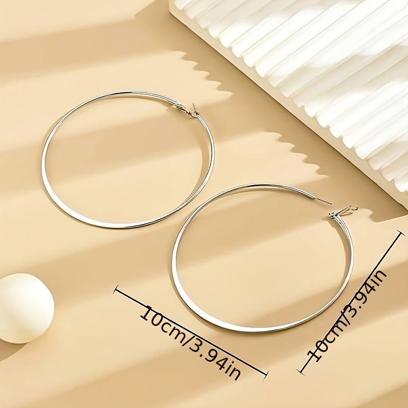 Stylish Golden Oversized Hoop Earrings